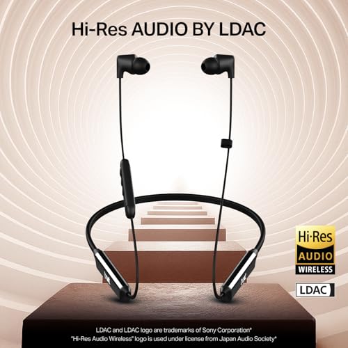 Image of Boat Rockerz Trinity Grande, 150H Battery, Hi Res Audio by LDAC, Dual Pair, ENx Tech, Stream Ad Free Music via App Support, Bluetooth Neckband, Wireless with Mic Earphones (Black)