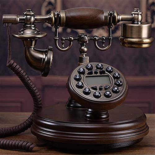 Téléphone rétro vintage HJMMWT avec combiné fixe en bois massif