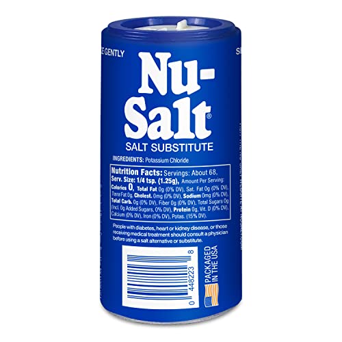 Nu-Salt Sodium-Free Salt Substitute, Contains Potassium Chloride, Table Salt Alternative, Vegan, Good For Chips, Pretzels, French Fries, Popcorn Seasoning, 3Oz Shaker Bottle (Pack Of 12) #TOP1