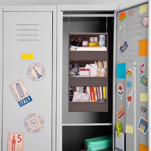 GRANNY SAYS hänge Organizer mit 3 Fächern, Hängeaufbewahrung Schrank, Kleiderschrank Organizer Hängend, Dunkelbraun Hängeregal, Hängeorganizer Schrank, Faltbare hänge Regal Stoff