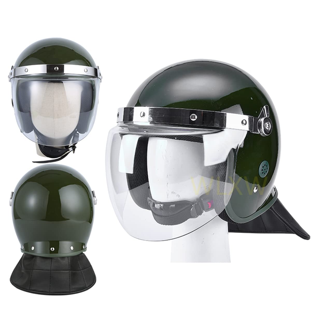 WLXW Casque Anti-Émeute Tactique, Casque De Cyclisme, avec Masque en Treillis Métallique À Visière Transparente, Cosplay De Combat De Paintball