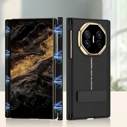 Protection Huawei Mate XT étui cuir noir antichoc à béquille