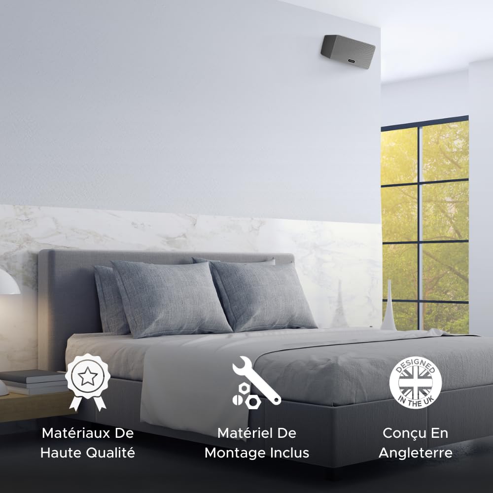 Sound Bass Play 3 Support Mural Noir, Paire (2pcs), Inclinable & Pivotant