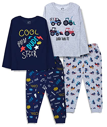 Image of minicult Baby Boy's & Baby Girl's Cotton Printed Top and Pyjama Set Pack of 2