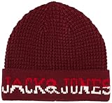 Couleur unie JACK & JONES Jacwaffle Beanie Bonnet, Bordeaux, Taille Unique Homme