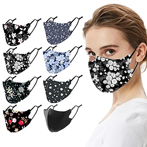 HOHAOO Cubrebocas reutilizables, lavable, transpirable, elástico, con cintas ajustables para las orejas, para polvo, deportes, al aire libre, Negro Cover