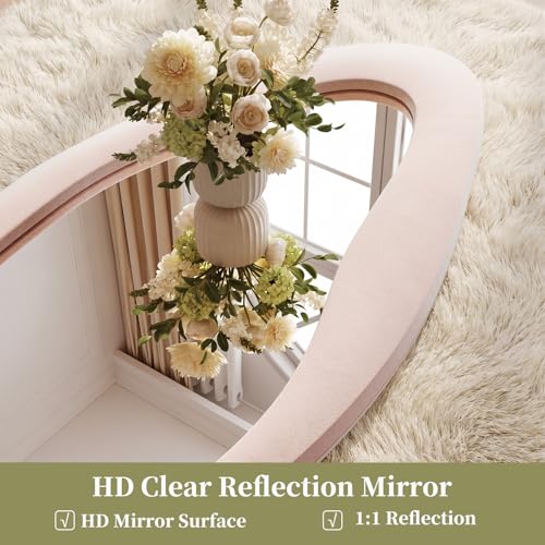 Image of Koonmi Pink Mirror Full Length 63 inchx24 inch, Wavy Full Body Mirror