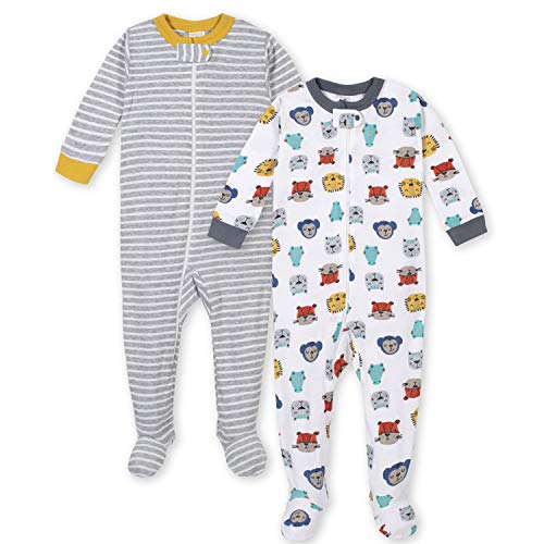 Image of Gerber Unisex-Baby Holiday 2-Pack Snug Fit Footed Cotton Pajamas