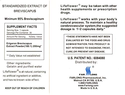 Lifeflower, 100% All Natural, Youthful Brain Herbal Supplement, Support Cerebrovascular System, Improve Memory, 30 Capsules - Image 6