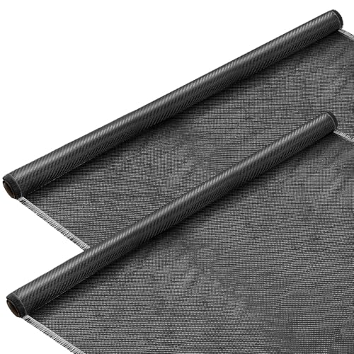 Tudomro 2 Roll 50ft x 39.4''Carbon Fiber Fabric, 2x2 Twill 3k/220g Black