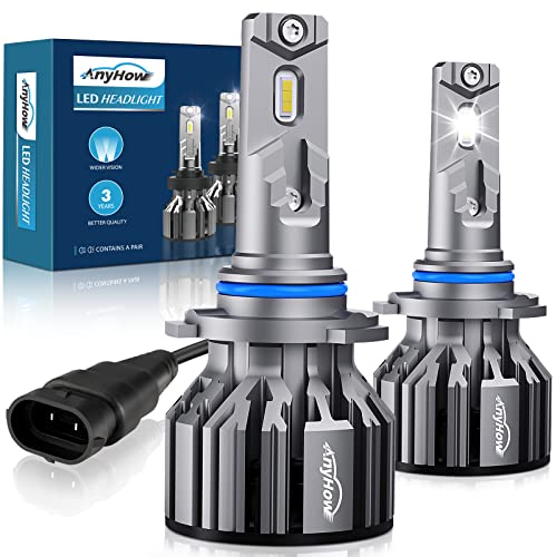 ANYHOW 9006 HB4 LED Headlight Bulbs, 400% Brightness 16000LM High Low Beam Fog Light, 6500K Cool White LED Headlight Conversion Kit, IP68 Waterproof