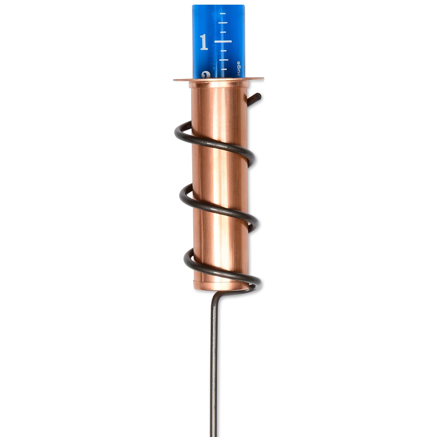 WCRG Copper Rain Gauge for Yard, Steel Stake - Outdoor Sprinkler Gauges, Shatterproof, Winter-Safe, Accurate, Decorative - The Original Floating Rain Gauge, USA Assembled & Designed