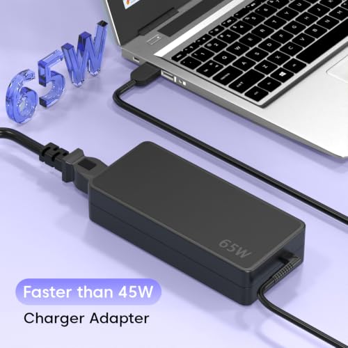 Image of Sounce 65W Lenovo Laptop Charger Adapter, 20V 3.25A Fast Charging Power Supply with Slim Square Tip for ThinkPad T470 T460 T450 X240 X260 Yoga Series, Replacement AC Adapter with Safety Protection