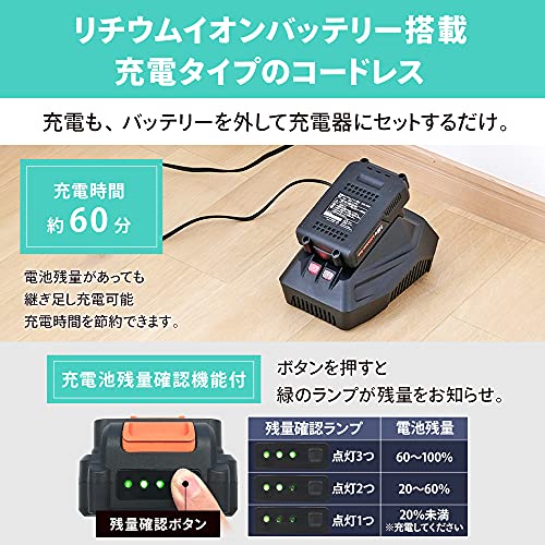 アイリスオーヤマ 高枝切り電動チェーンソー 18V 20.0Ah 充電式 軽量 チェーン 簡単調節 伸縮 ~2.0m JPC1518 6枚目