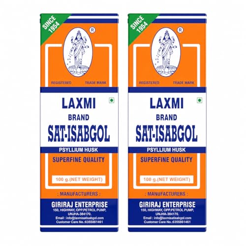 Image of Laxmi Sat Isabgol Psyllium Husk Powder-100 gm (Pack of 2) | For Constipation Relief & Gut Health | High Fiber Supplement | Supports Easy Bowel Movement, Digestive Wellness & Bloating Relief | 100 gm (Pack of 2)