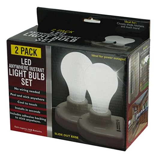StealStreet SS-KI-OL966 LED Anywhere Instant Light Bulb Set, 2 Count (Pack of 1)