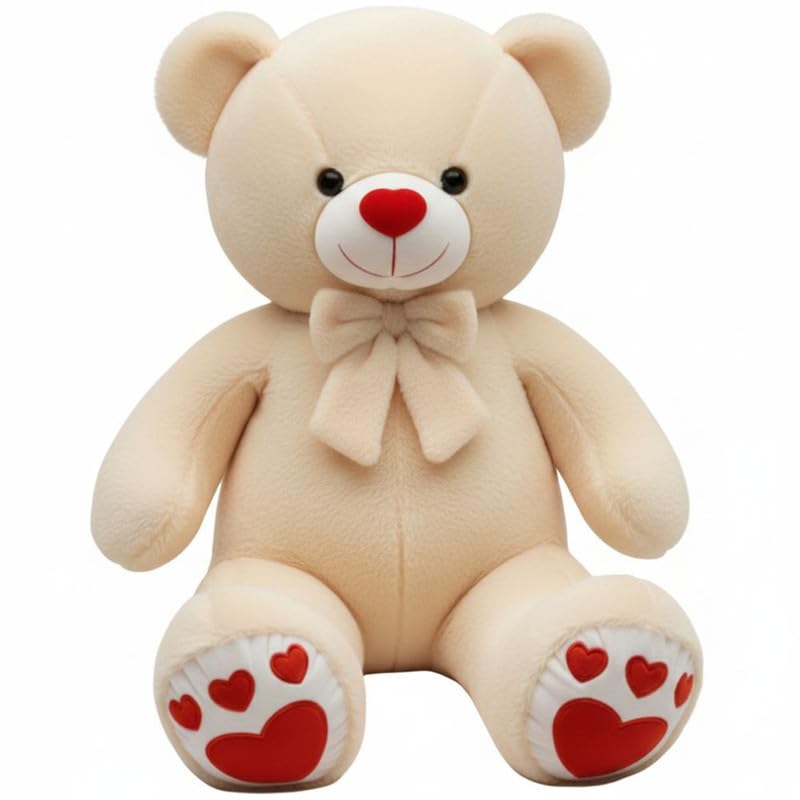 MOSU 4 Feet Giant Cream Rabbit Fur Teddy Bear | Premium Soft Big Plush Stuffed Toy | Cute Hug Teddy | Birthday Gift for Kids Girls Girlfriend Wife