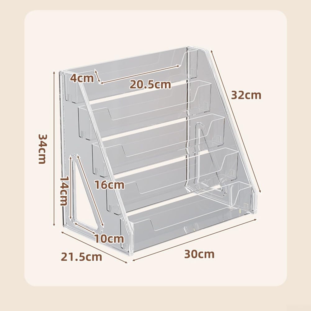 Transparenter 5-stöckiger Acryl-Kartenständer 2er-Set, mehrstöckiges Postkartenregal mit Schnapp-Design, Sammelkarten, Grußkarten, Tischhalter für Sammler (eins)