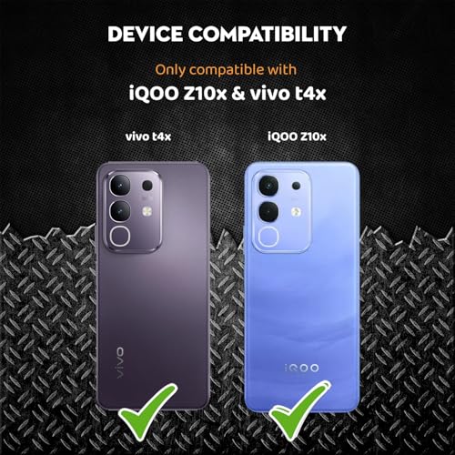 Image of SESS XUSIVE Polycarbonate Crystal Clear Back Cover for iQOO Z10X 5G / Vivo T4X 5G | 360 Degree Protection | Shock Proof Design | Transparent Back Cover for iQOO Z10X 5G / Vivo T4X 5G - Black Bumper
