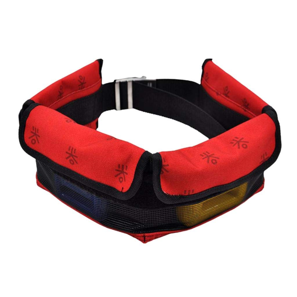Ceinture de plongée robuste avec boucle en acier inoxydable avec poches Rouge 145 cm