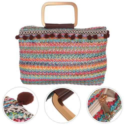 Bolso Tote Grande de Paja Ligero para Salidas y Playa miniatura 7