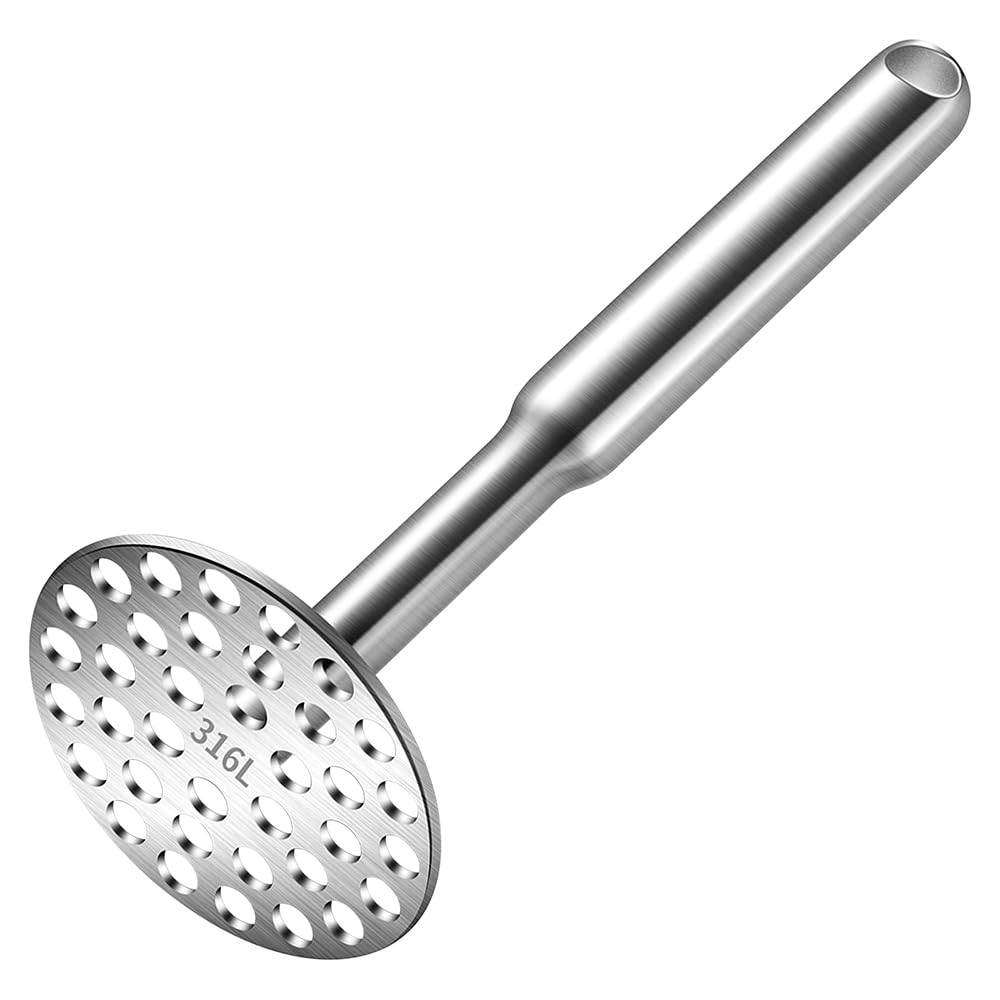 Kartoffelstampfer Edelstahl, boms Stabiler Kartoffelstampfer Küchenwerkzeug, Solide Integrierte Kartoffelzerkleinerer für Bohnen, Avocados, Kürbis, Spülmaschinenfest