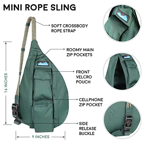 KAVU Mini Rope Sling Pack with Adjustable Rope Shoulder Strap, Evergreen - Thumbnail 6