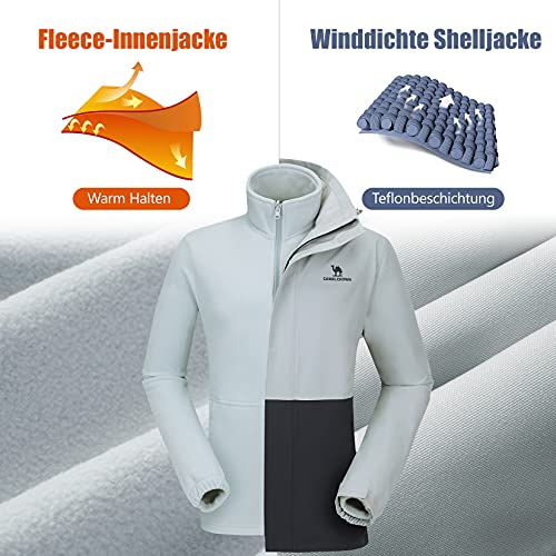 CAMEL CROWN Heren winterjas warme 3-in-1 ski-jas winddichte fleece jassen waterdichte outdoor jas heren hardshell jassen camping winterjas - Image 5