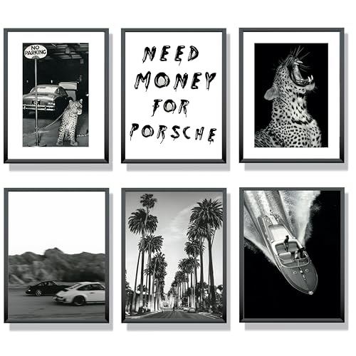 Winund Set de 6 affiche decoration murale 30x40 cm – posters mode luxe et affiche vogue sans cadre – poster mural vintage et moderne pour salon, chambre ou bureau...