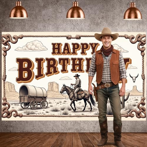 Fondo Decorativo Cumpleaños Cowboy 180x110 cm miniatura 4