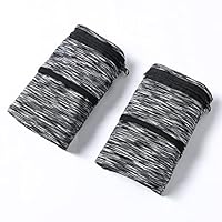 Set mit 2 Handtaschen mit Reißverschluss für Laufen, Spazieren, Wandern, Radfahren, Yoga und mehr (schwarz + schwarz)