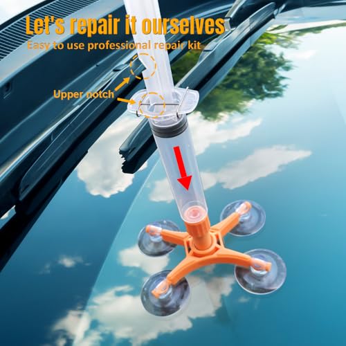 Image of Windshield Repair Kit - Windshield Chip Repair Kit, Windshield Crack Repair Kit with 2pcs Windshield Repair Resin for Fix Auto Glass Windshield Crack Chip Scratch