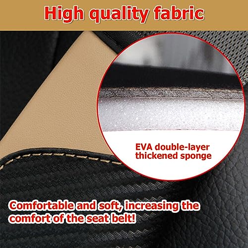 AUCELI 2PCS Car Seat Belt Cover, Carbon Fiber Seatbelt Shoulder Strap Covers, Breathable Leather Soft Harness Pad Protect Your Neck and Shoulder Compatible with Cars - Image 5