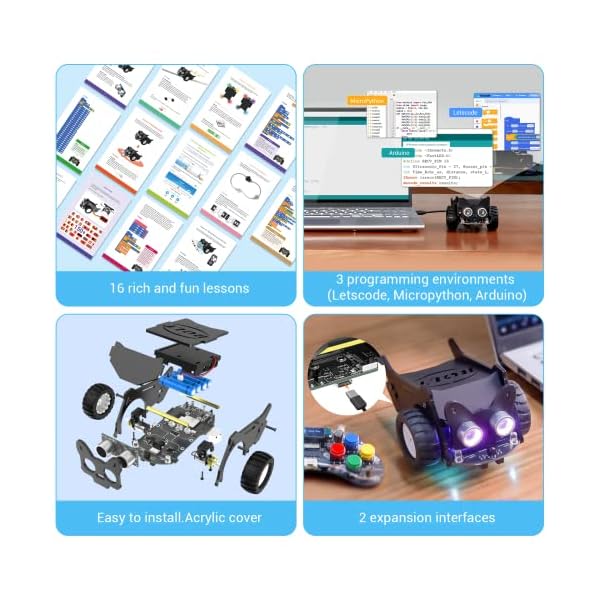 ELECROW CrowBot Toy Car, Coding Robot Kit for Teens Learning Programming, Learning & Education Toys for Ages 6+ - Image 4