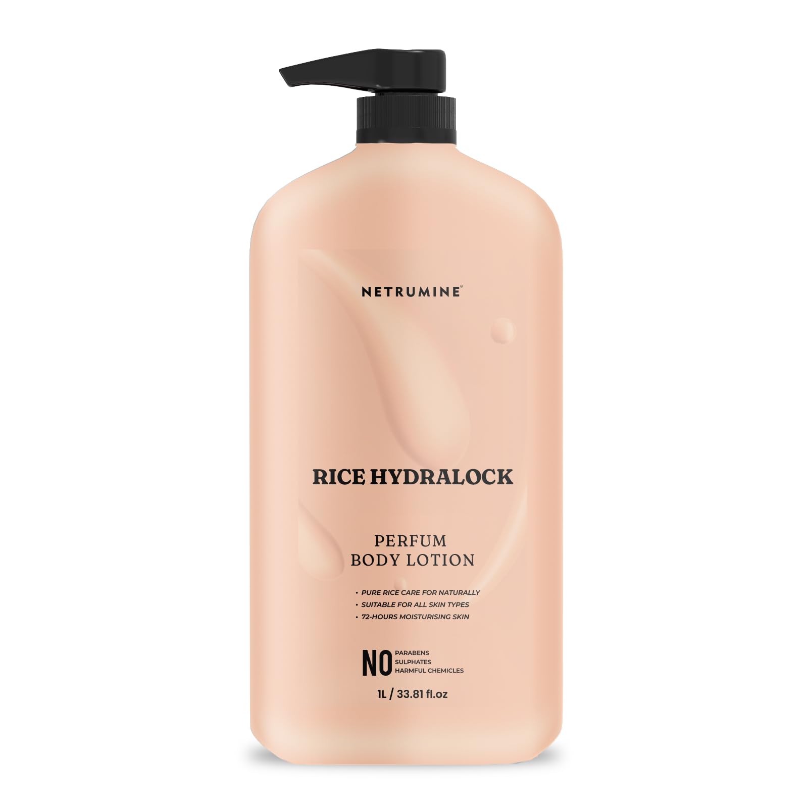 Rice Hydralock Perfume Body Lotion 1L. Deep Hydrating Body Lotion With Rice Extract Long Lasting Moisturizing Lotion For Dry Skin Lightweight Non Greasy Use For Men Women | 1L (Pack Of 1)-image-1