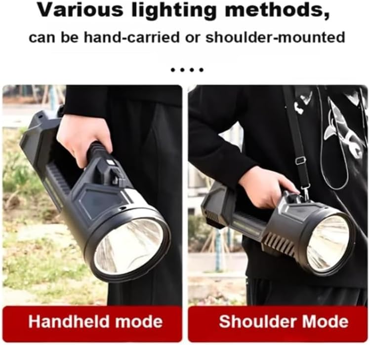 German 1000000 Lumens Waterproof Spot Lights - Handheld Large Searchlight, Outdoor Multifunctional Mini Super Strong Led Flashlight (M)