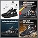 Micoklinlin Steel Toe Sneakers for Men Lightweight Breathable Safety Shoes with Reflective Strip Industrial Construction Fashion Work Shoes Black