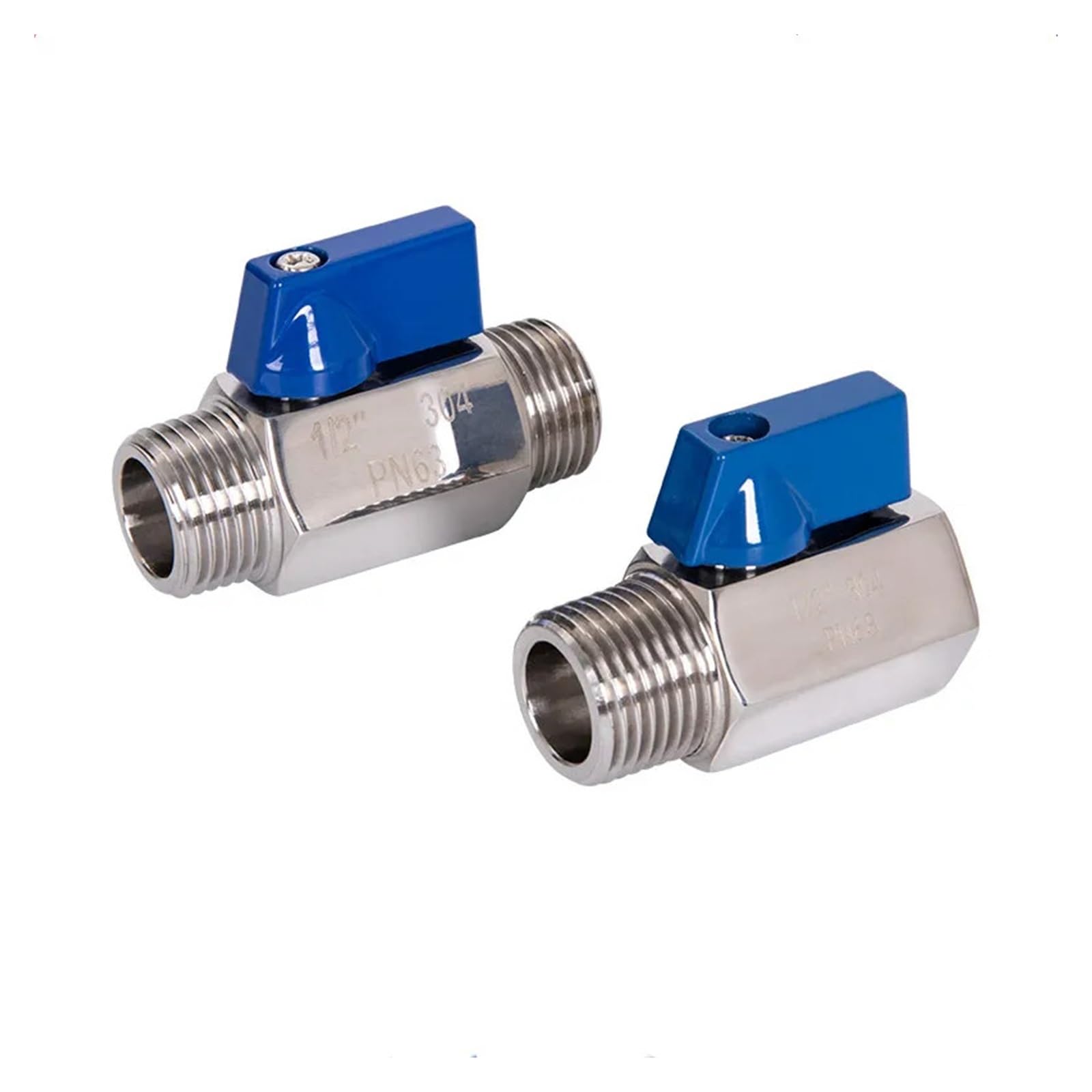1 unidad 1/8 "1/4" 3/8 "1/2" 3/4 "1 pulgada BSP NPT F/MM/MF/F SS304 Mini válvula de bola(1",BSP_MALE MALE)