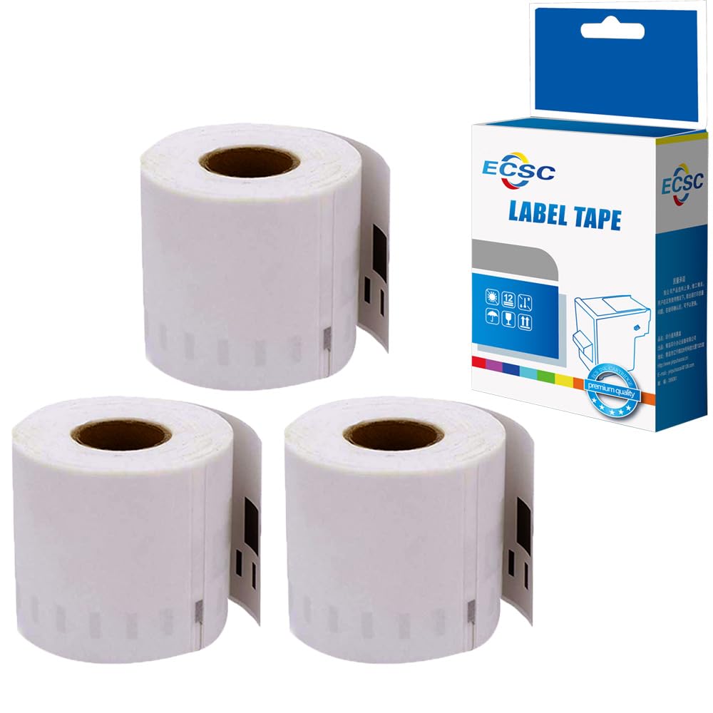ECSC Compatible Label Roll Replacement for Dymo LabelWriter 450 Turbo 450 Duo 450 450 Twin Turbo 400 Turbo 400 Duo 99019 (White, 3-Pack)