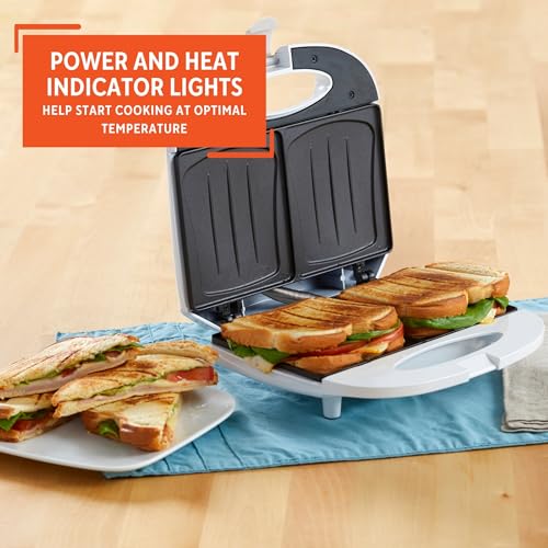 Image of IMUSA 2 Slot Electric Sandwich Maker for Breakfast Nonstick, White