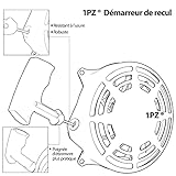 1PZ FPS-4P9 497680 Starter with Screw Spring Recoil Starter Recoil Starter Replacement for Hayter Harrier 41 48 Briggs & Stratton 497680 Oregon 31-068 Rotary 12368 Lawn Mower Engine - Image 5