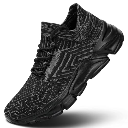 Wrezatro Men's Slip On Walking Shoes Running Comfortable Tennis Breathable Lightweight High Top Non...