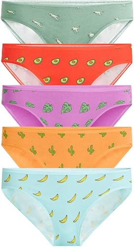 MeUndies Bikini de algodón elástico para mujer, tela exclusiva de Tienda, paquete de 5