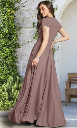 Image of KOH KOH Womens Sexy Cap Short Sleeve V-Neck Flowy Cocktail Gown