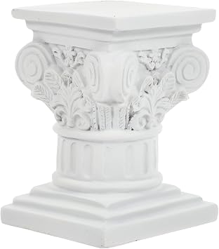 Roman Pillar Statue Decor Resin Column Sculpture for Home Garden Patio Artistic Greek Style Pillar Ornament 4.52X3.34X3.14In Elegant Home Adornment