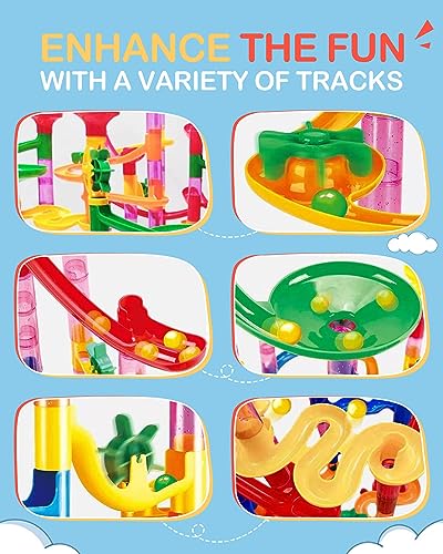 image for Lulizar Marble Run, Marble Maze Race Track Game Set with 133pcs, STEM 