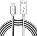 [Apple MFi Certified] USB Lightning Cable, SYNLOGIC iPhone Charging Cable 3.3Ft. Metal Braided Lightning Cable Cords for iPhone XS/XR/8/7/7Plus/6/6Plus/6S/5/, iPad Pro/Air/Mini (Silver)