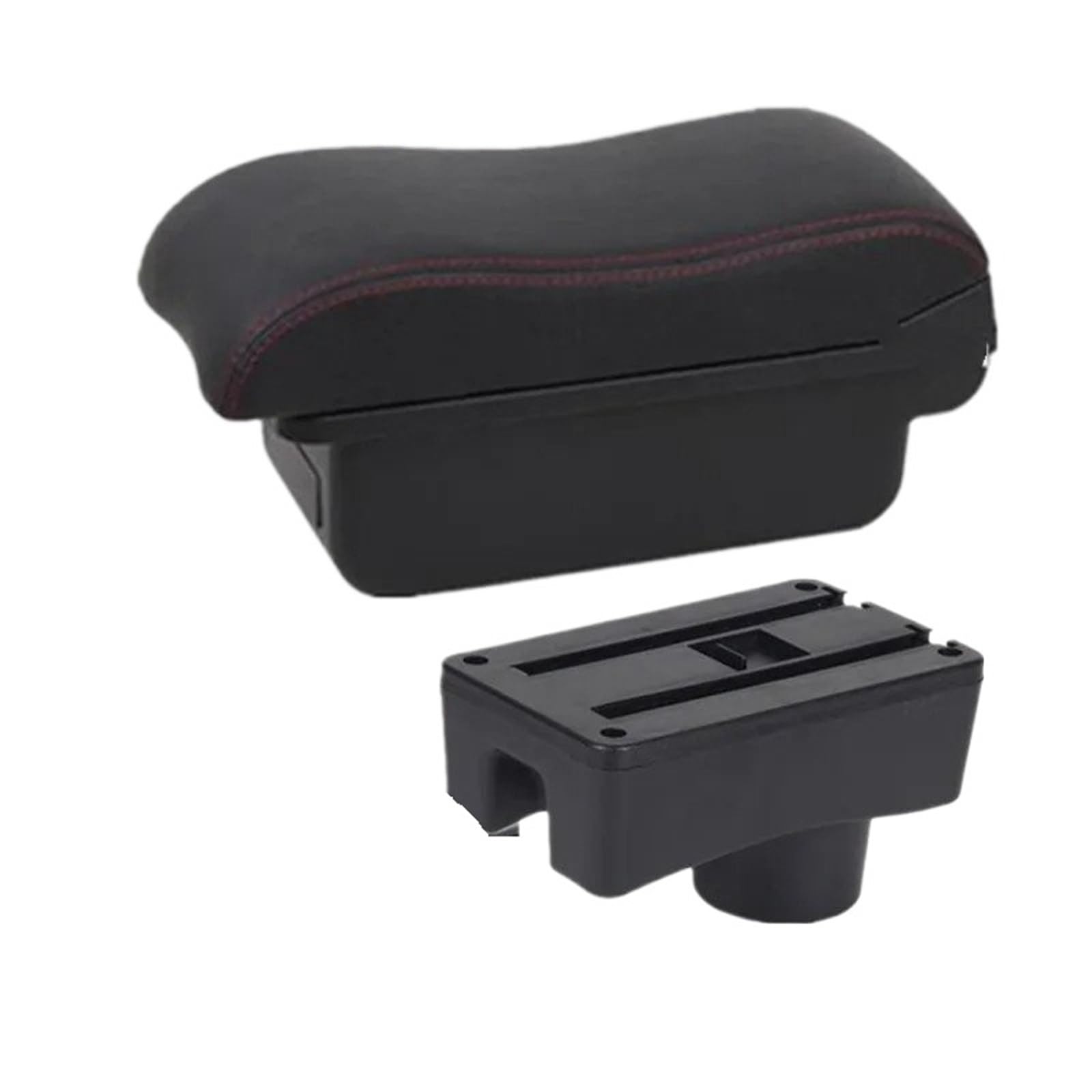 AWGNTQQ Car Armrests For Toyota For Aygo X Car Armrest Box Storage Interior Dedicated Retrofit Parts Accessories(A2 red line No USB)