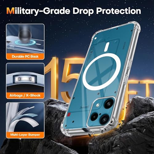 Image of Jkobi Shockproof Crystal-Clear Back Cover for Nothing Phone 3A Lite (Magsafe Wireless Support | Drop & Camera Protection | Hard Polycarbonate)