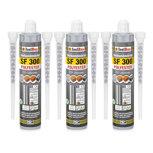 Isolbau SF 300 Injektionsmörtel 3 x 300 ml Montagemörtel, 6x...